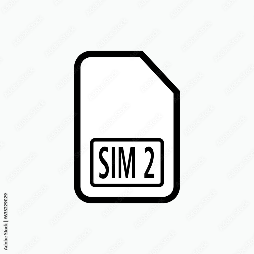 Sim Card Icon. Chip Symbol for Design, Presentation, Website or Apps Elements.    