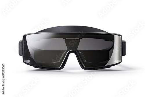 Virtual reality black glass isolated on white background