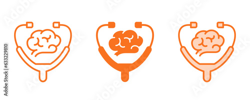 Neurology icons. Vector illustration isolated on white.