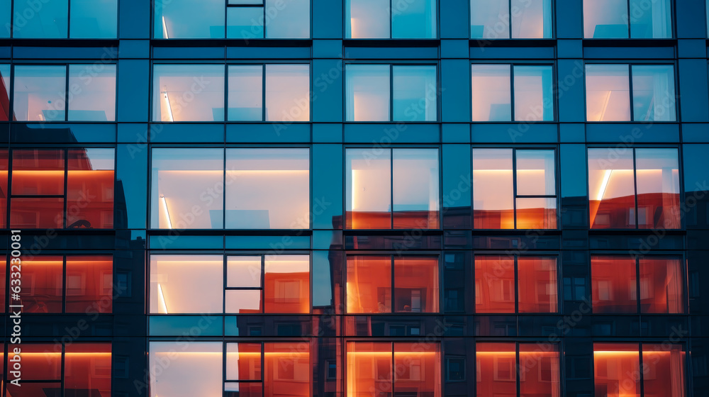 A HighRise Building with Windows that Reflect the Sky and the Sun AI Generative A HighRise Building with Windows that Reflect the Sky and the Sun AI Generative