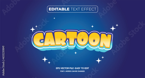 Cartoon editable text effect themed happy kids