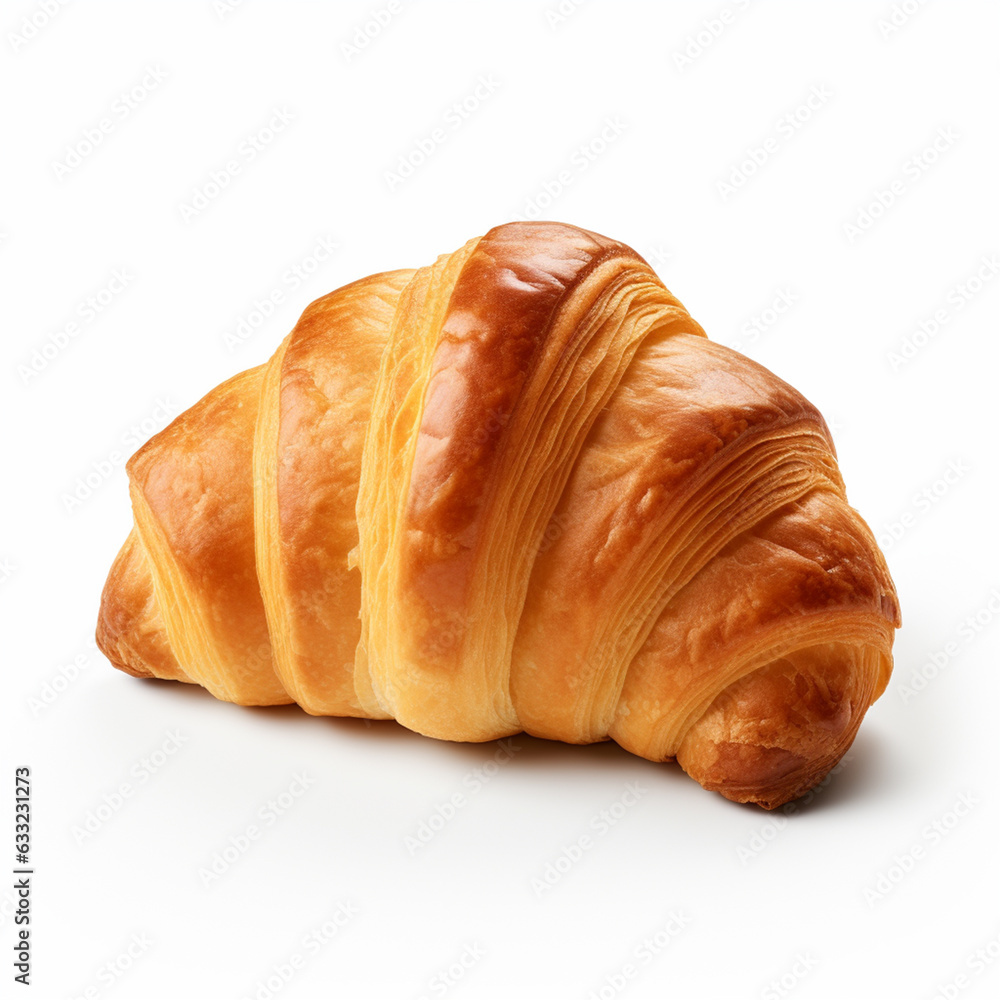 Croissant bread in a white plate on a white background. Croissant bread in a white plate on a white background.