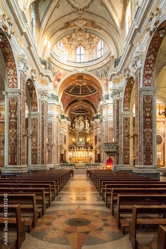 The interior of Cathedral of Monopoli dedicated to Virgin Mary