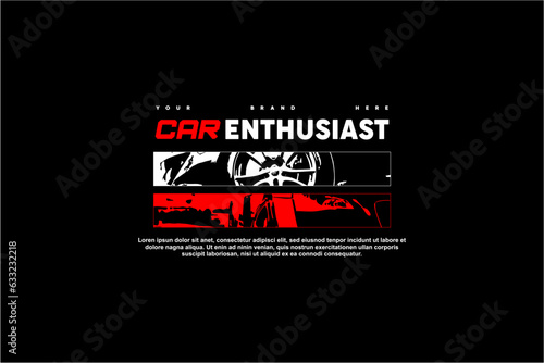 racing streetwear tshirt element vector suitable for printing