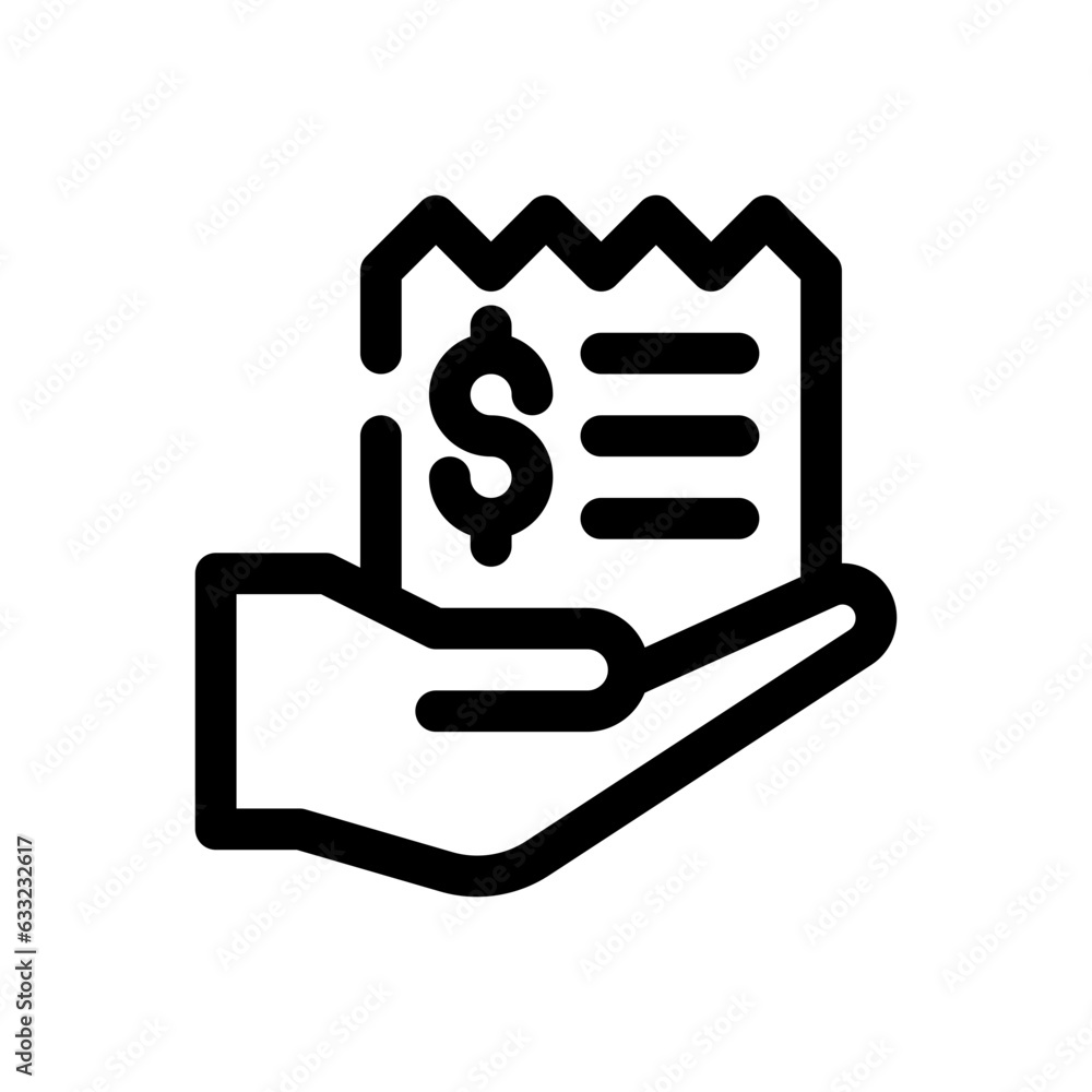 receipt line icon receipt line icon
