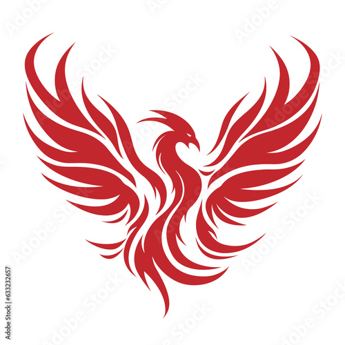 Phoenix is flying  design isolated on transparent background. Bird. Wild Animals.