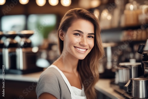 portrait of a woman in a cafe