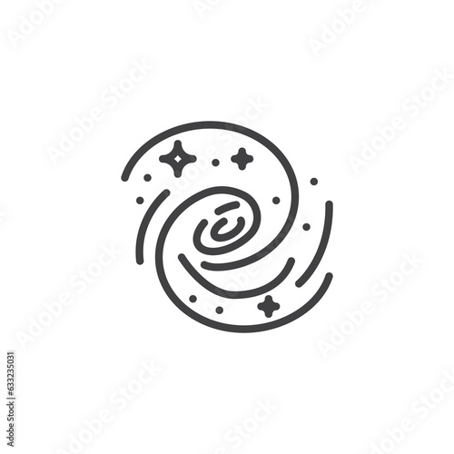 Milky way spiral line icon