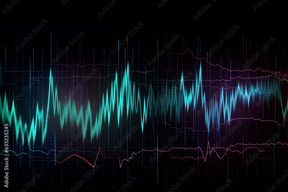 Wave lines, neural network digital puls Wave lines, neural network digital puls