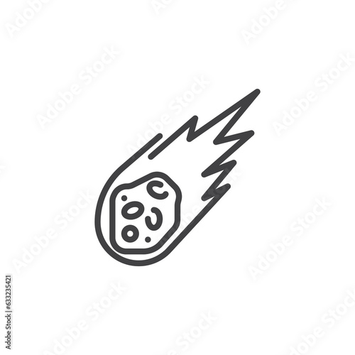 Fireball comet line icon