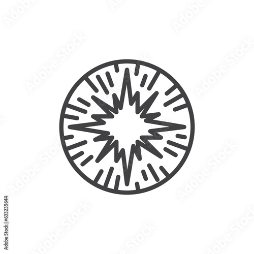 Supernova explosion line icon