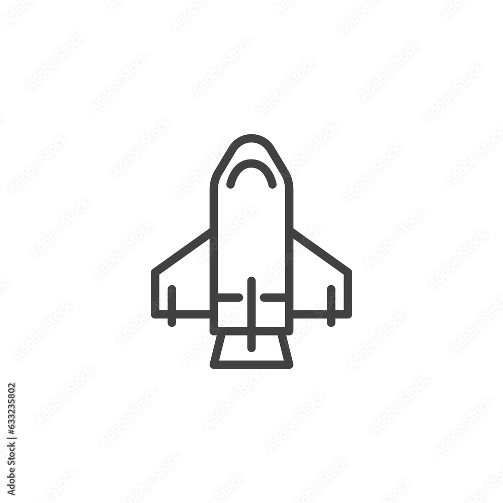 Spaceship shuttle line icon Spaceship shuttle line icon