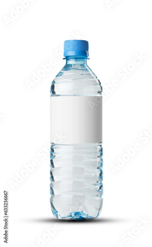 Soda water bottle with blank label. Isolated on transparent