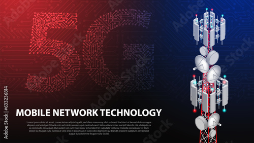 Mobile Network Technology 5G Communication Tower Background