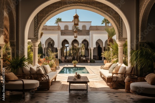 Villa With A Traditional Moroccan Architecture, Generative AI © Shooting Star Std