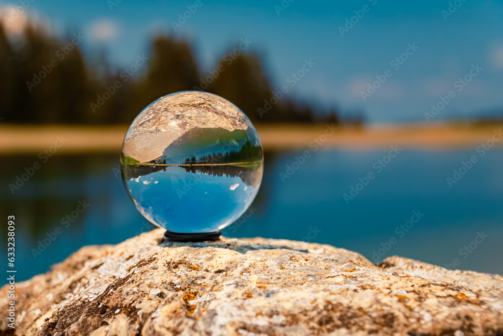 Crystal ball alpine summer landscape shot at Mount Hochbrixen, Brixen im Thale, Kitzbuehel, Tyrol, Austria Crystal ball alpine summer landscape shot at Mount Hochbrixen, Brixen im Thale, Kitzbuehel, Tyrol, Austria