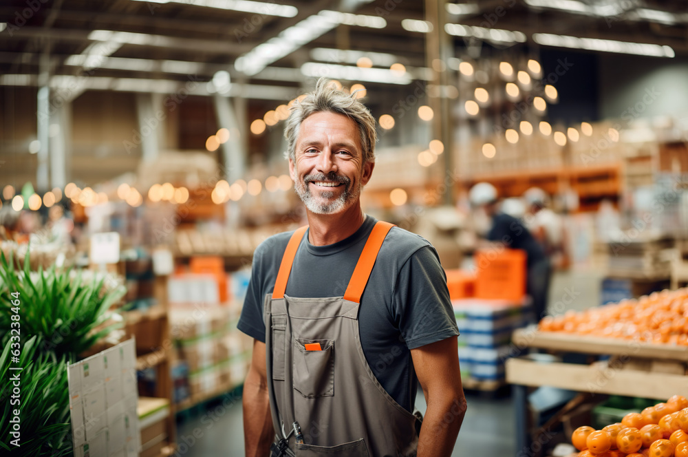 AI generated image of mature male home improvement store AI generated image of mature male home improvement store