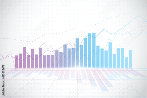 Business candle stick graph chart of stock market investment trading on white background design. Bullish point, Trend of graph. Vector illustration