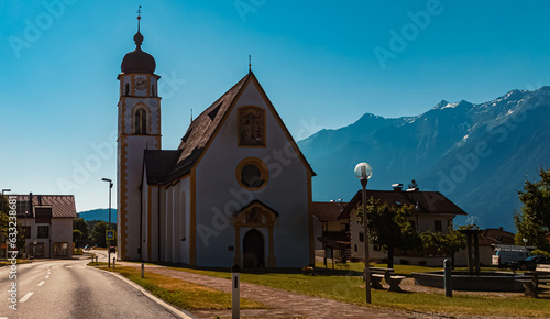 Church on a sunny summer day at Mieming, Tyrol, Austria