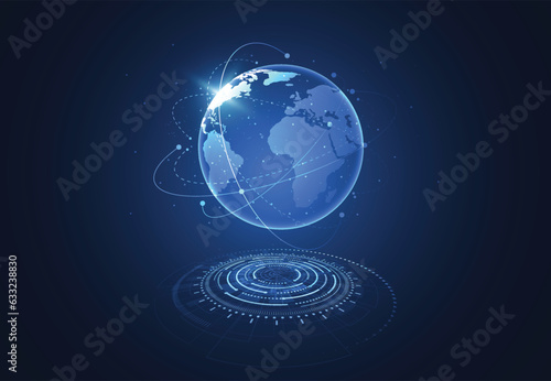 Global network connection. World map point and line composition concept of global business. Vector Illustration