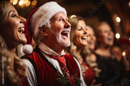 Holiday Choir Performing Classic Christmas Carols, Generative AI 