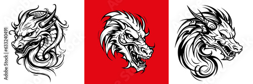 Wallpaper Mural Dragon chinese new year symbol. ancient asian traditional animal. chinese 2024 new year zodiac sign, horoscope symbol, tattoo design, logo vector illustration Torontodigital.ca