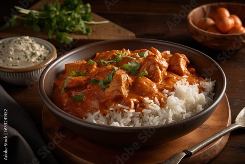 Plato de pollo Tikka masala. IA generative