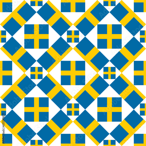 scandinavian pattern. swedish flag background. vector illustration