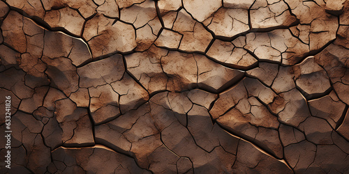 a cracked earth texture with realistic soil and rock details.