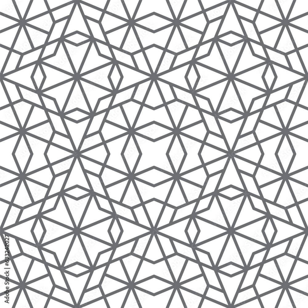 Fototapeta premium Seamless islamic pattern. Vector Girih pattern. Background vector illustration. Seamless girih pattern. Traditional Islamic Design. Mosque decoration element. Seamless geometric pattern.