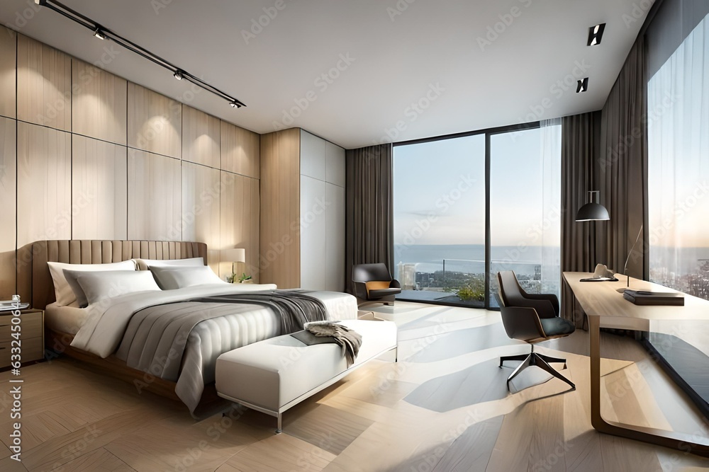 modern living room with interior design- Generated AI modern living room with interior design- Generated AI
