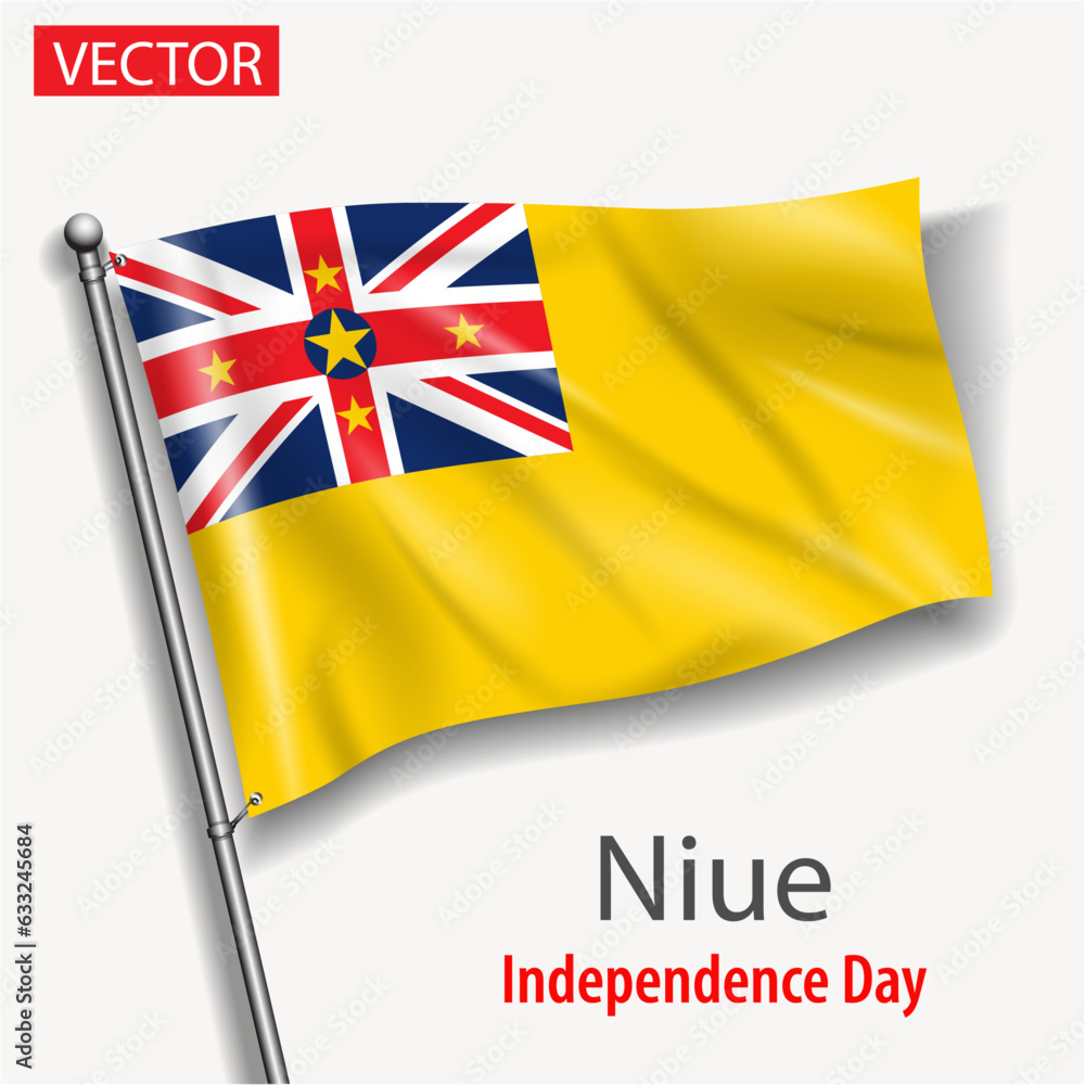 Niue Oceania Australia flag national independence day vector flags