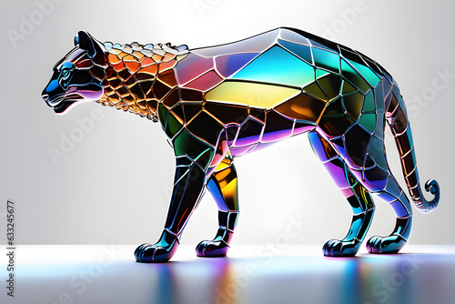 colorful broken glass animals, Generative AI photo