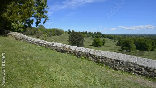 View over the Weald of Kent and deer park from the churchyard of St Peter's Church, Boughton Monchelsea, south of Maidstone. photo