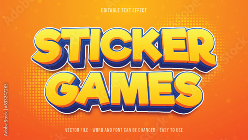 Sticker games 3d editable text effect