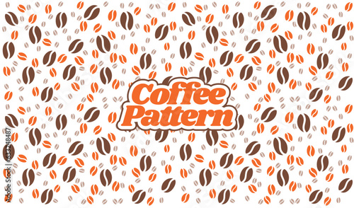coffee beans pattern. background coffee beans pattern. Seamless Coffee Bean Pattern for packaging. coffee beans wallpaper.
