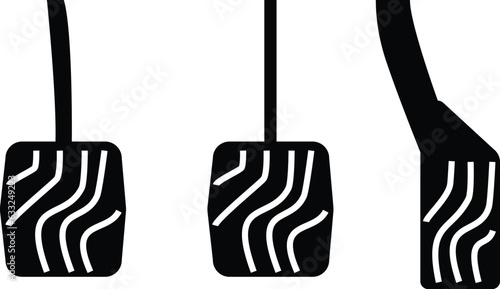 Car Pedal icon. Brake clutch and accelerator pedal of manual transmission car sign. flat style.
