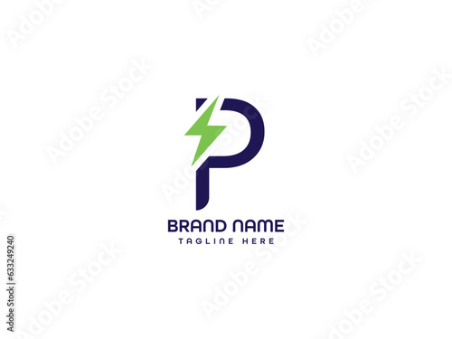 p modern letter logo