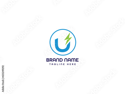 u modern letter logo