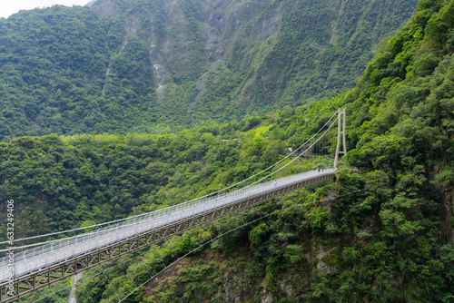 Suspension bridge cross the Liwu river in Hualien taroko Gorge