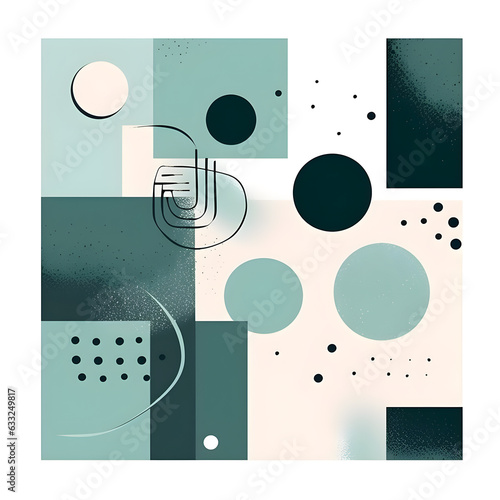 Mid Century Background  abstract background with circle and elements  generated ai