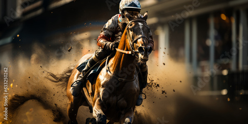 Teamwork and Determination: Jockey and Racing Horse Win the Derby © Bartek