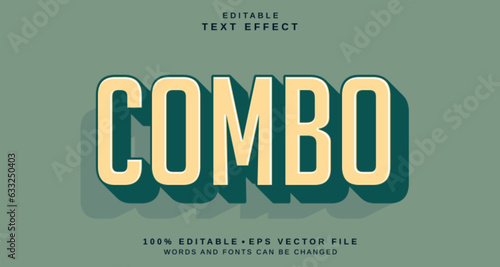 Editable text style effect - Combo text style theme.