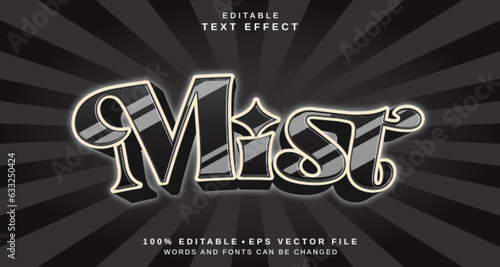 Editable text style effect - Mist text style theme.