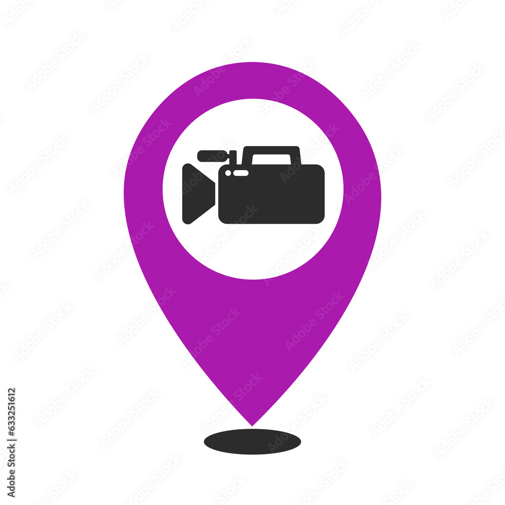 purple video camera location icon purple video camera location icon