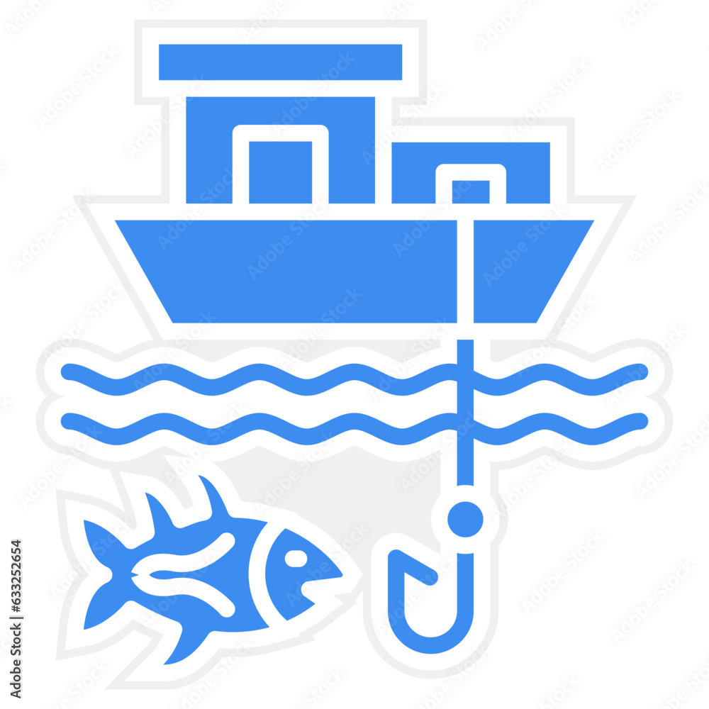 Vector Design Big Game Fishing Icon Style Vector Design Big Game Fishing Icon Style