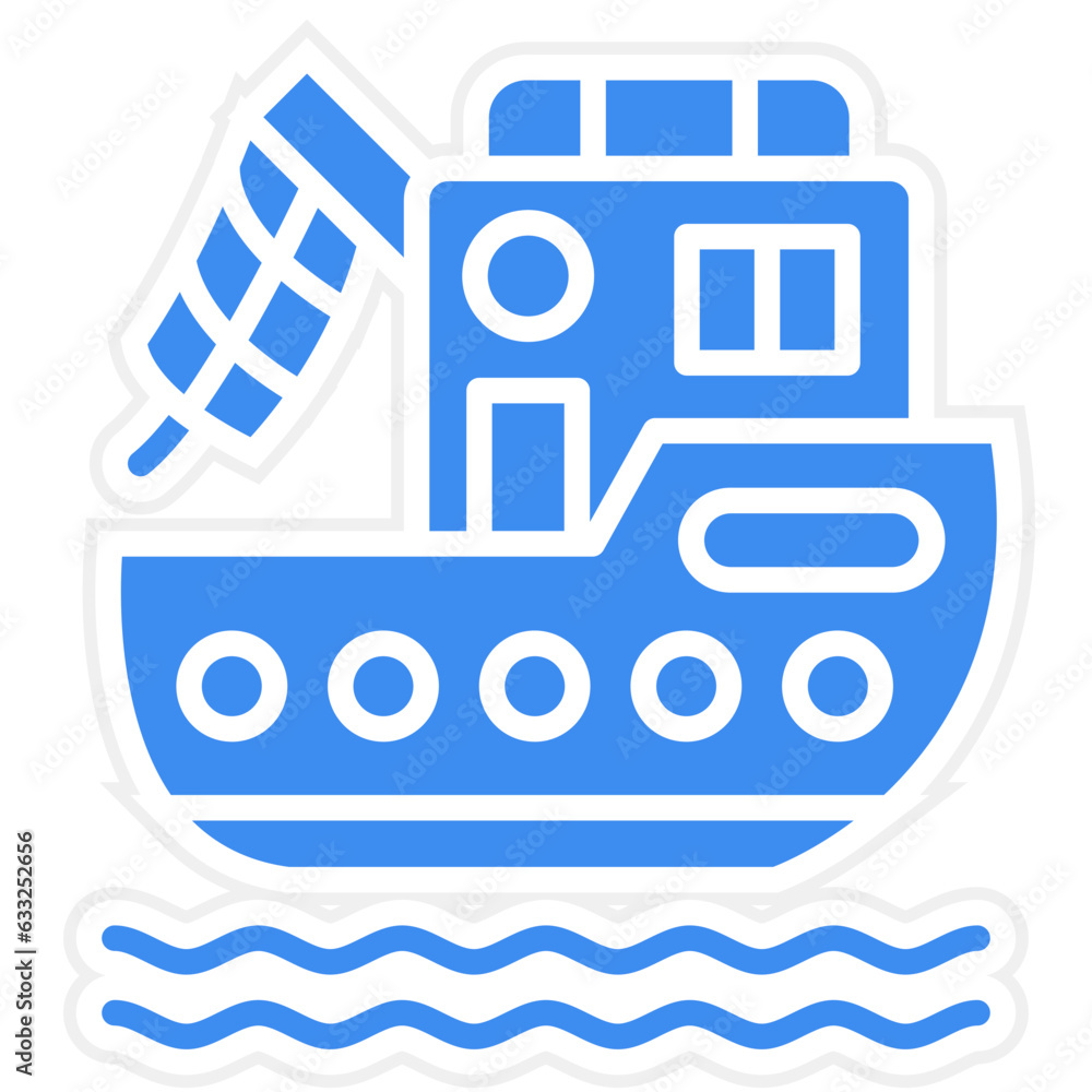 Vector Design Boat Fishing Icon Style Vector Design Boat Fishing Icon Style