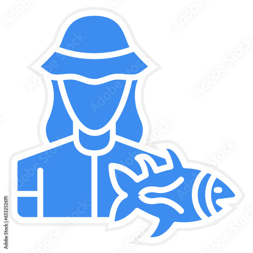 Vector Design Fisherwoman Icon Style