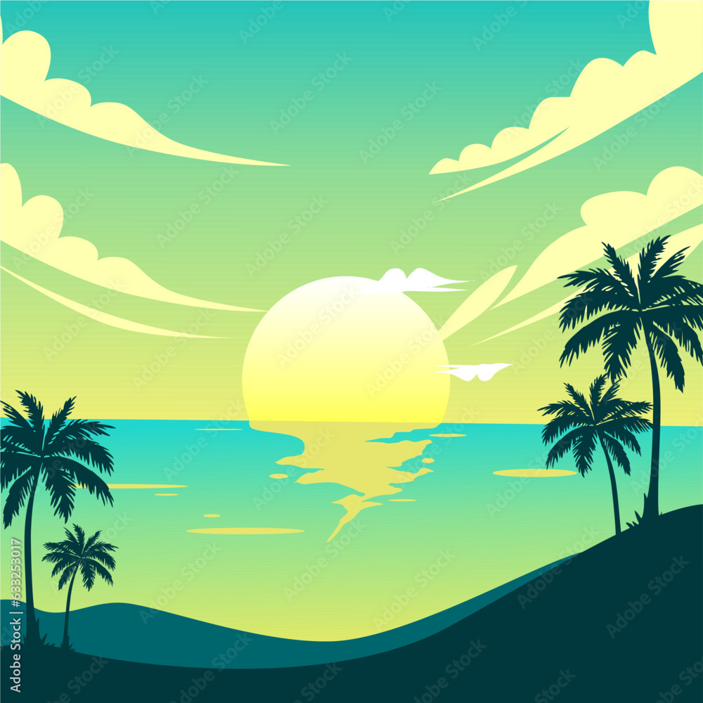 Obraz premium beach illustration background