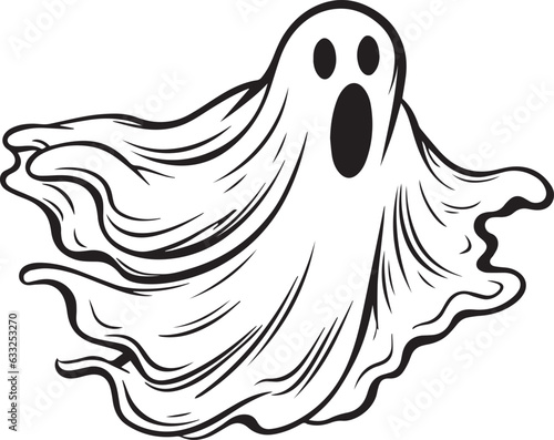 Vintage ghost, Halloween scary ghost monsters Vector Illustration, SVG